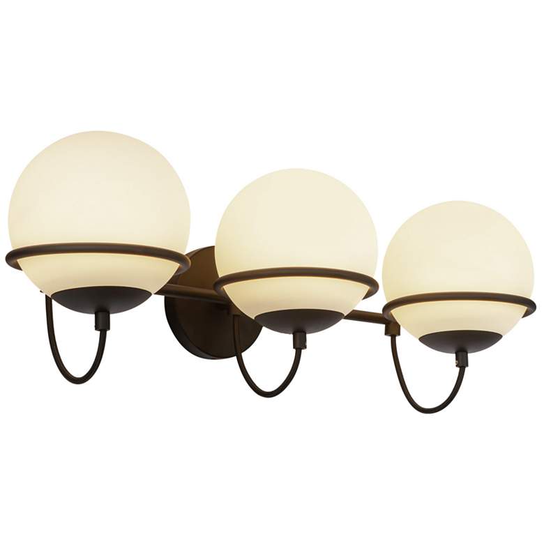 Image 1 Alora Mood Alba E26 24-in Matte Black/Opal Glass Wall Vanity