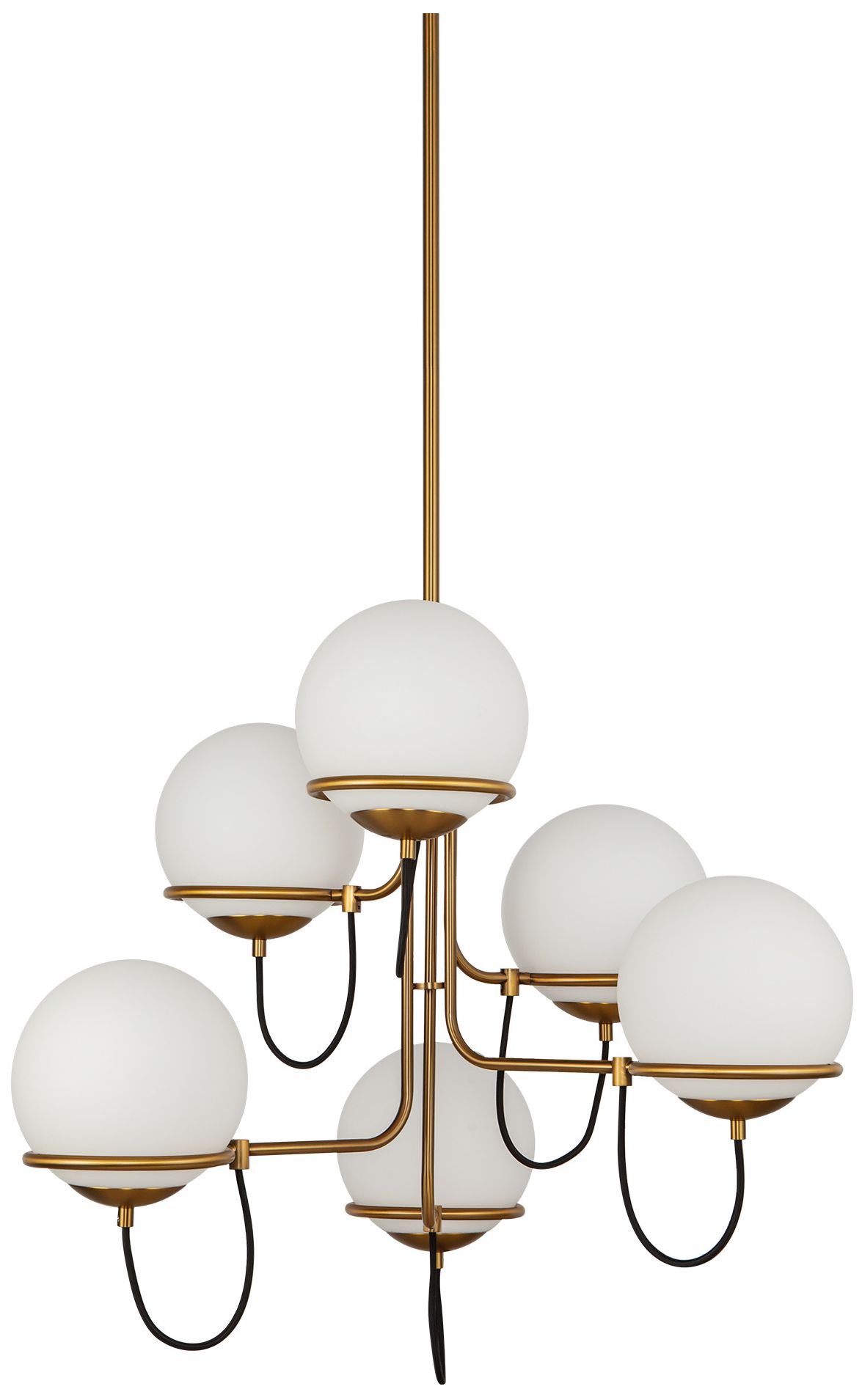 Image 2 Alora Mood Alba E26 32-in Aged Gold/Opal Glass Chandelier more views
