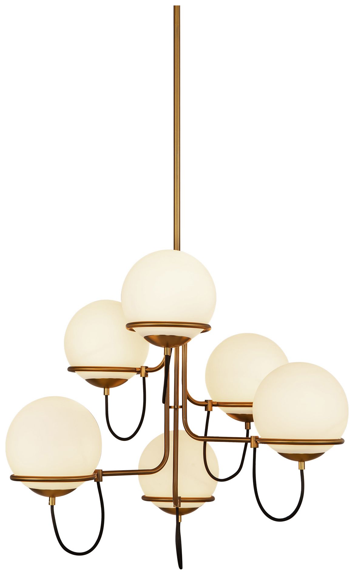 Image 3 Alora Mood Alba E26 32-in Aged Gold/Opal Glass Chandelier more views