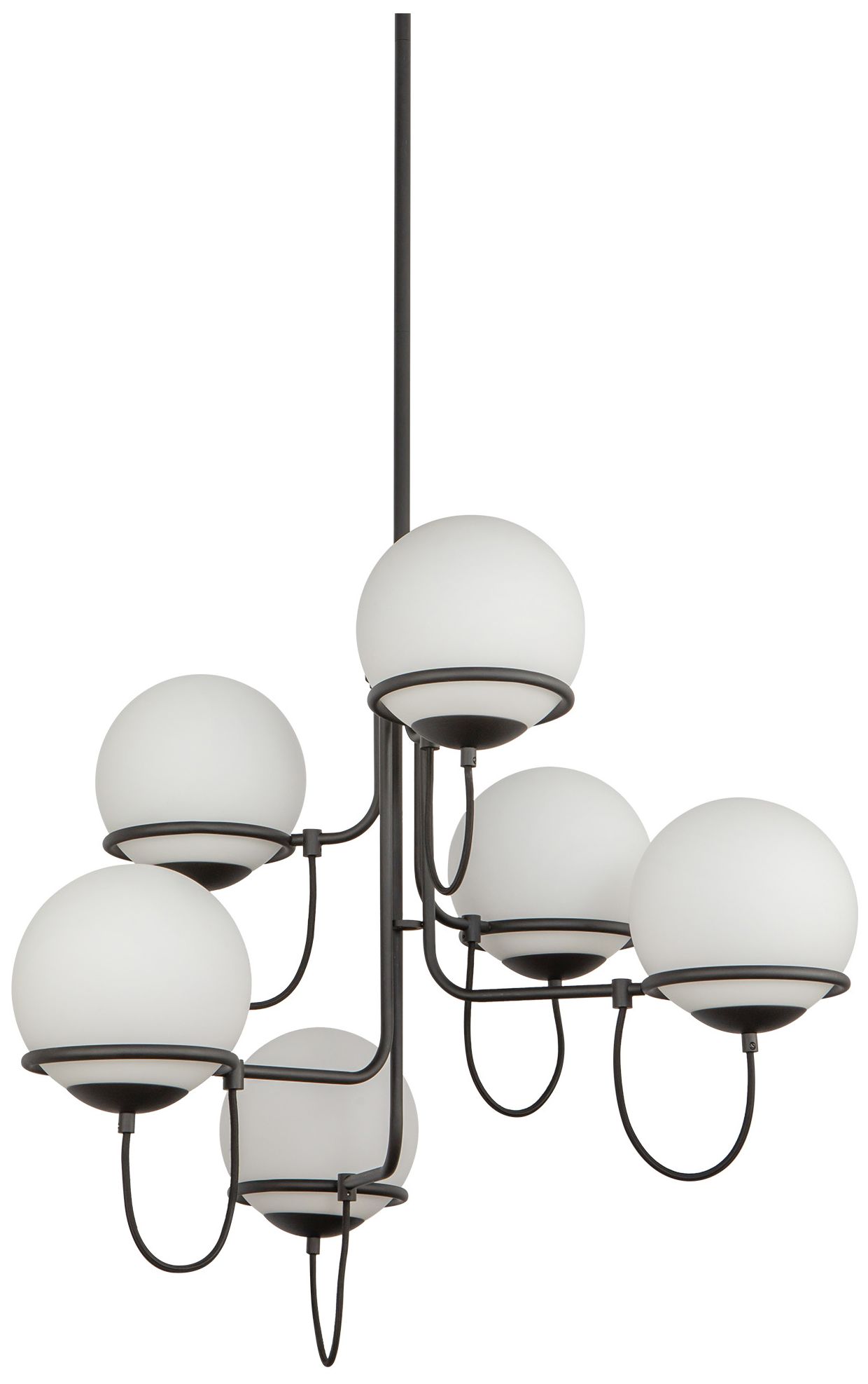 Image 2 Alora Mood Alba E26 32-in Matte Black/Opal Glass Chandelier more views