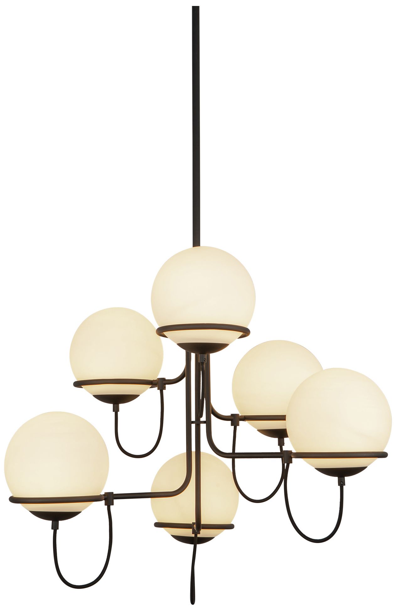 Image 3 Alora Mood Alba E26 32-in Matte Black/Opal Glass Chandelier more views