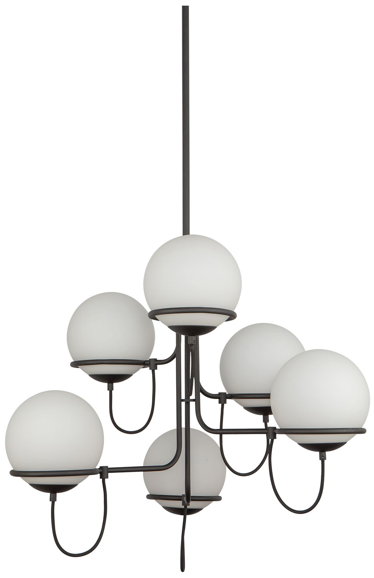Image 4 Alora Mood Alba E26 32-in Matte Black/Opal Glass Chandelier more views