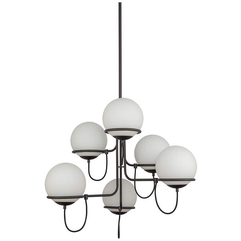 Image 4 Alora Mood Alba E26 32-in Matte Black/Opal Glass Chandelier more views