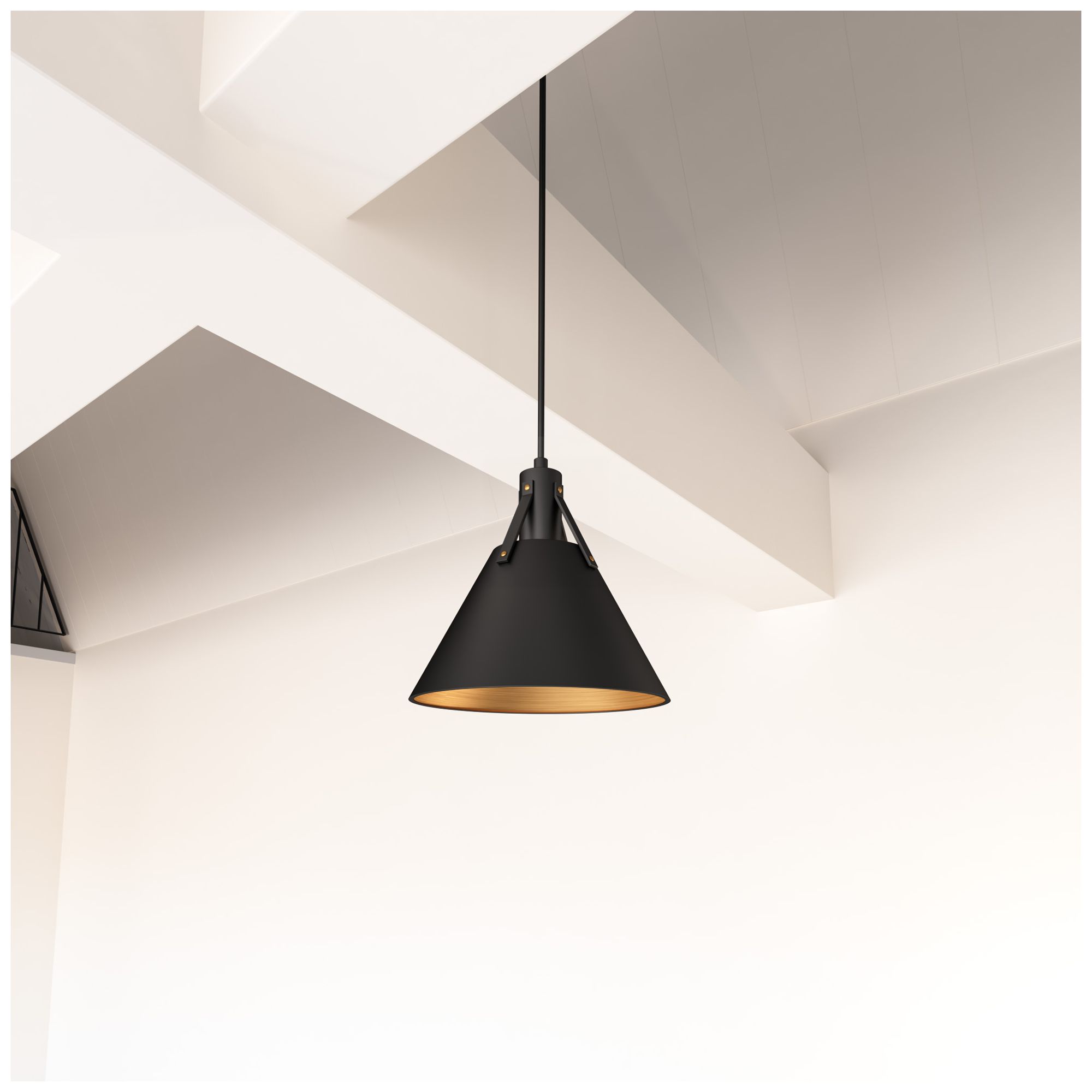 Image 3 Alora Mood Archer E26 10-in Matte Black Pendant more views