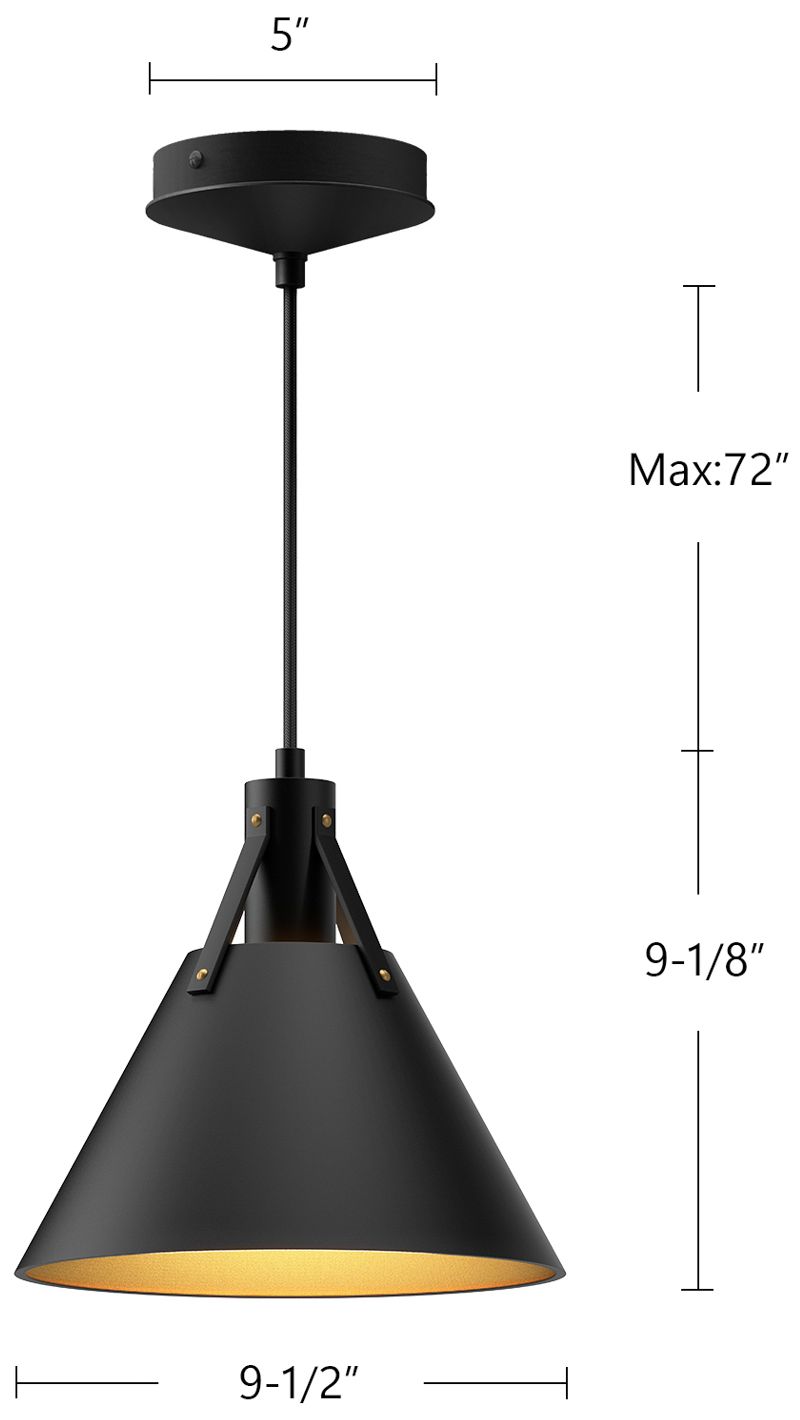 Image 4 Alora Mood Archer E26 10-in Matte Black Pendant more views