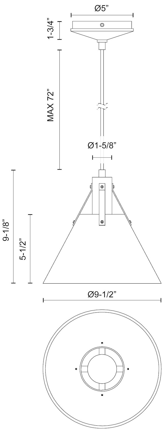 Image 5 Alora Mood Archer E26 10-in Matte Black Pendant more views