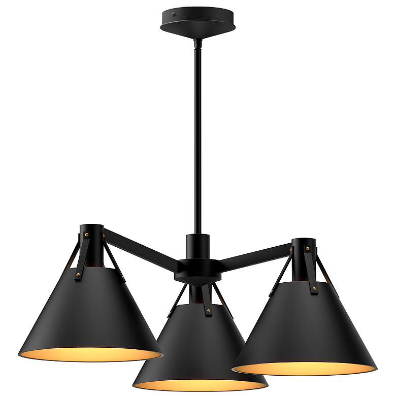 Image 2 Alora Mood Archer E26 25-in Matte Black 3 Lights Chandeliers