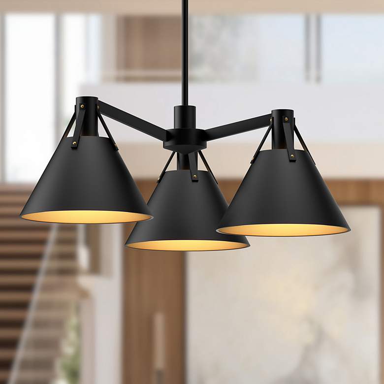 Image 1 Alora Mood Archer E26 25-in Matte Black 3 Lights Chandeliers