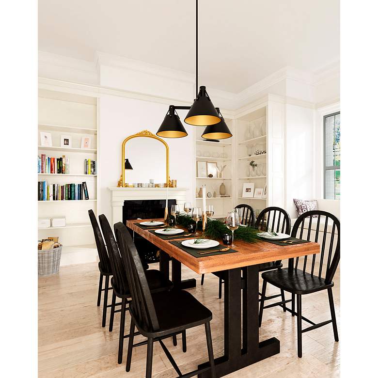 Image 3 Alora Mood Archer E26 25-in Matte Black 3 Lights Chandeliers more views