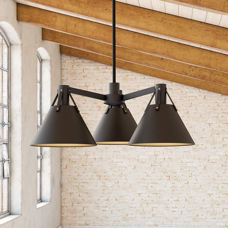 Image 4 Alora Mood Archer E26 25-in Matte Black 3 Lights Chandeliers more views