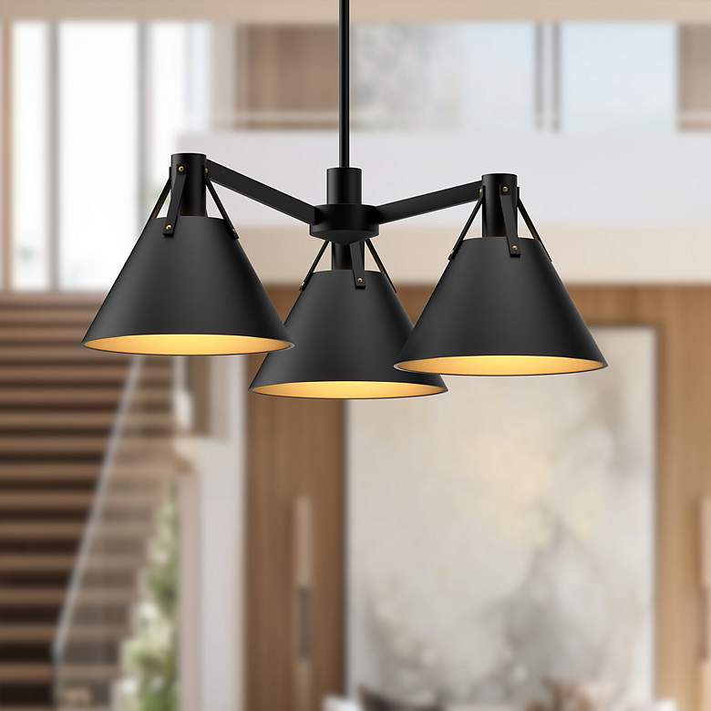 Image 5 Alora Mood Archer E26 25-in Matte Black 3 Lights Chandeliers more views