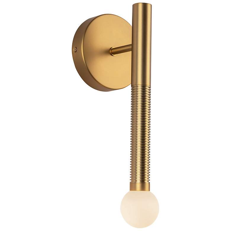 Image 1 Alora Mood Arden LED 14-in Brushed Gold/Opal Glass Wall Vanity