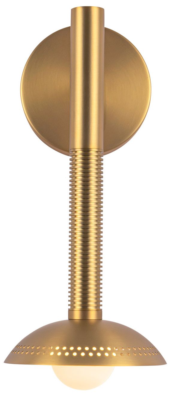 Image 2 Alora Mood Arden LED 14-in (With Shade) Gold/Opal Glass Wall Vanity more views