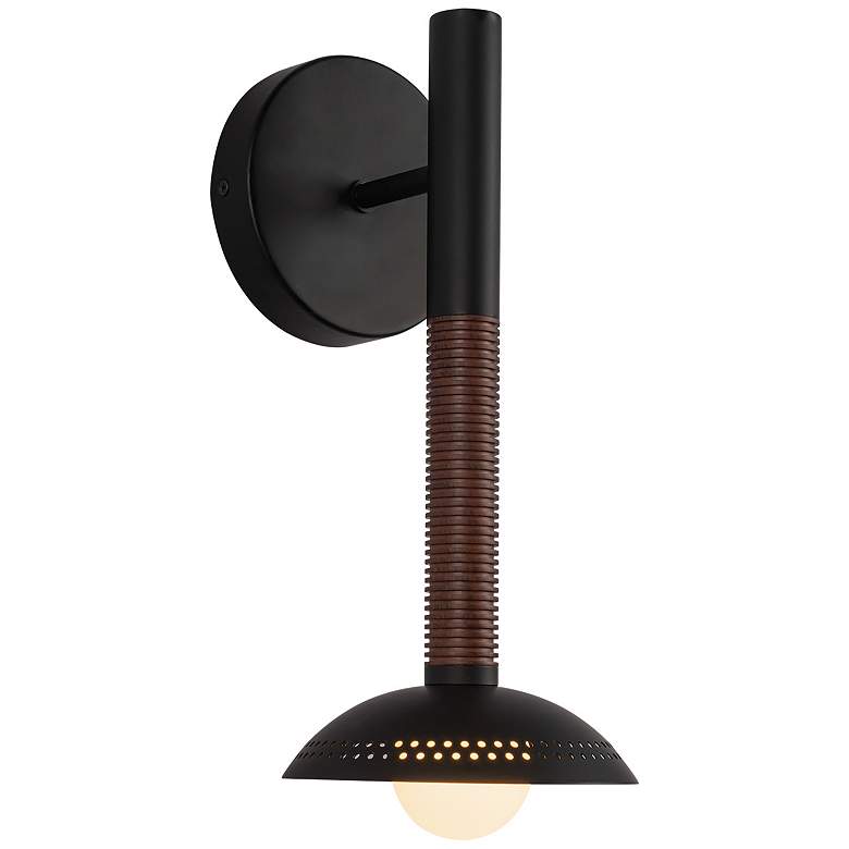 Image 1 Alora Mood Arden LED 14-in (With Shade) Matte Black/Opal Glass Wall Vanity