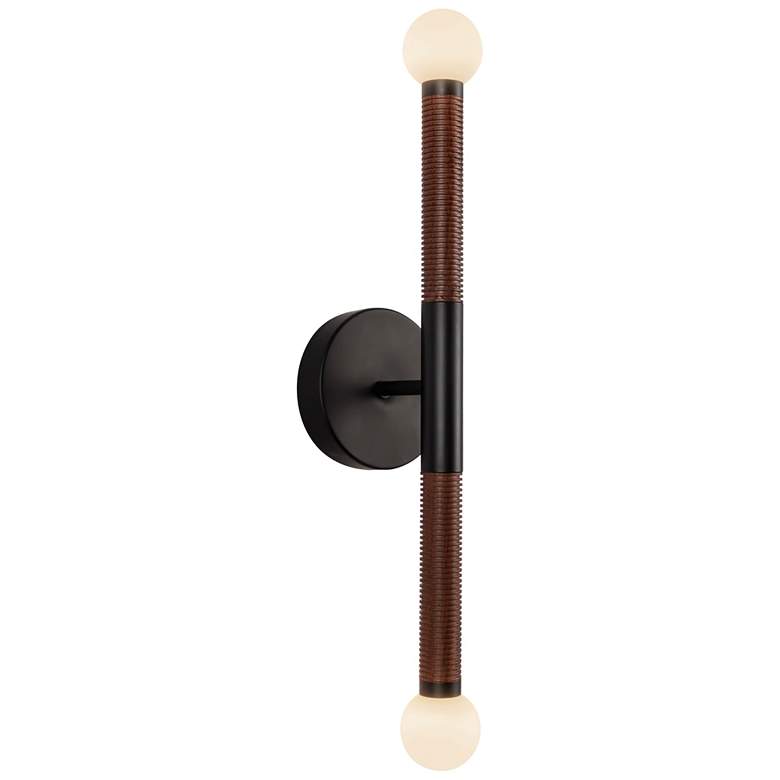 Image 1 Alora Mood Arden LED 23-in Matte Black/Opal Glass Wall Vanity