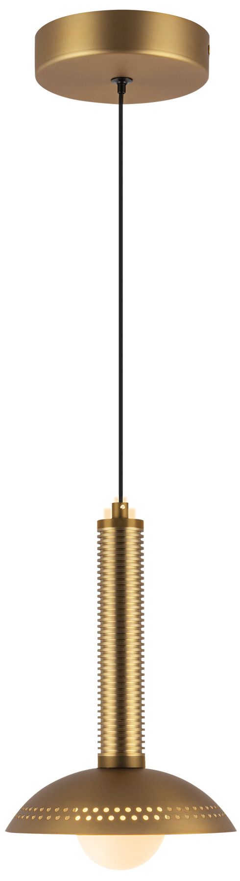 Image 2 Alora Mood Arden LED 9-in (With Shade) Brushed Gold/Opal Glass Pendant more views