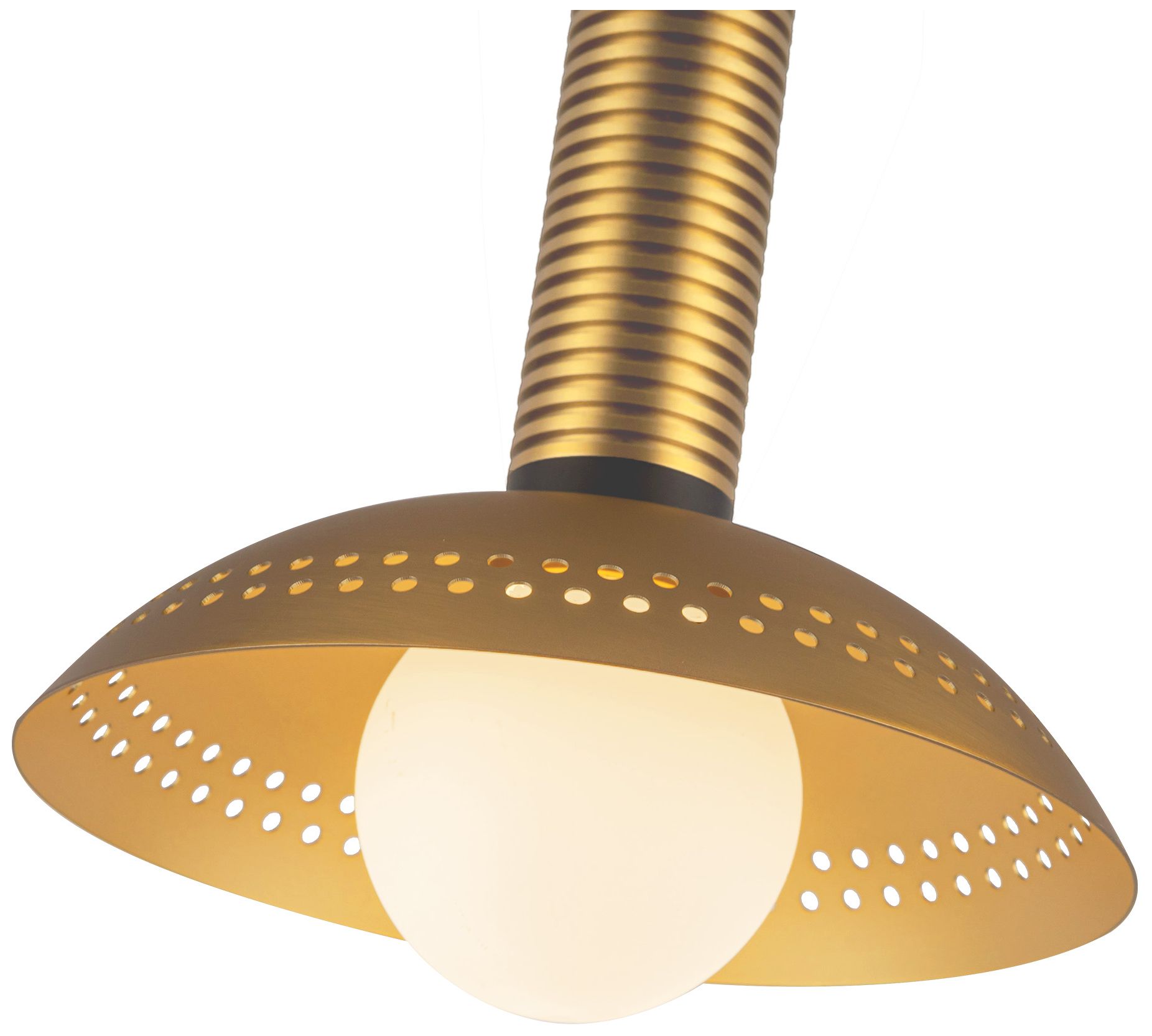 Image 3 Alora Mood Arden LED 9-in (With Shade) Brushed Gold/Opal Glass Pendant more views