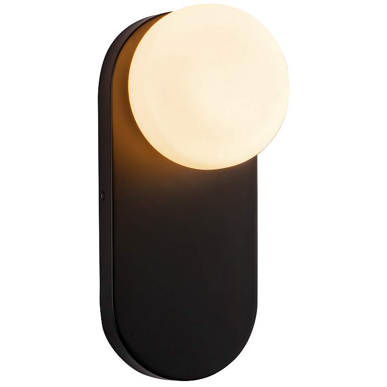 Image 2 Alora Mood Ariel E26 12-in Matte Black/Opal Glass Wall Vanity