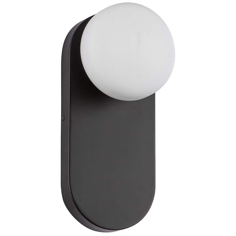 Image 4 Alora Mood Ariel E26 12-in Matte Black/Opal Glass Wall Vanity more views
