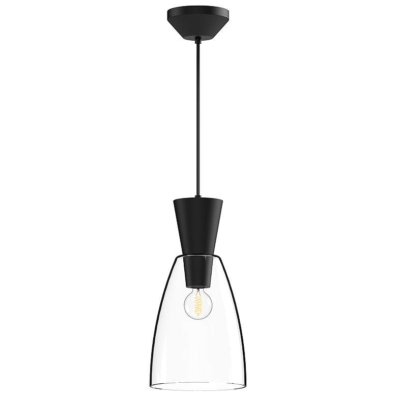 Image 1 Alora Mood Arlo E26 7-in Clear Glass/Matte Black Pendant