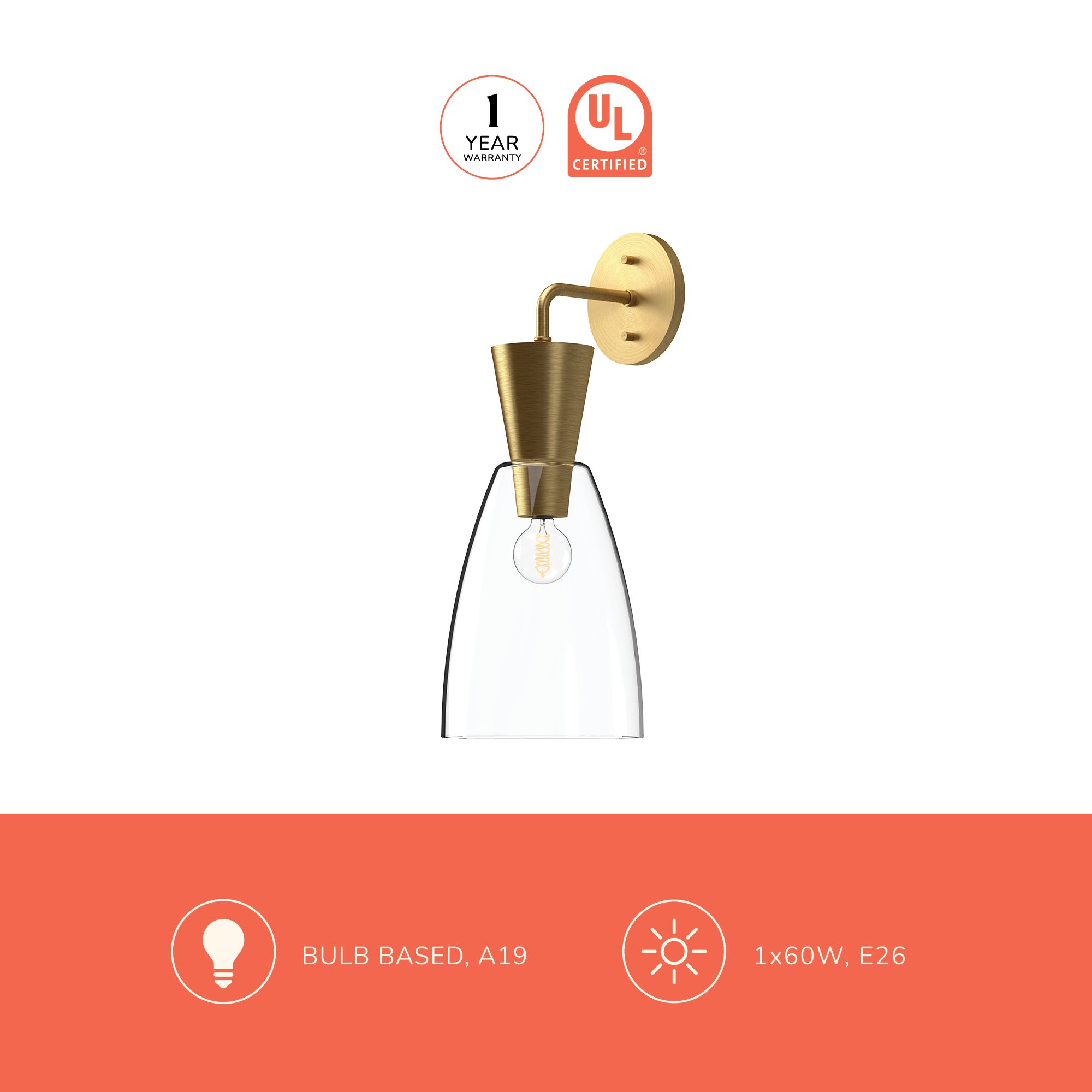 Image 5 Alora Mood Arlo E26 7-in Clear Glass/Matte Black Wall Vanity more views