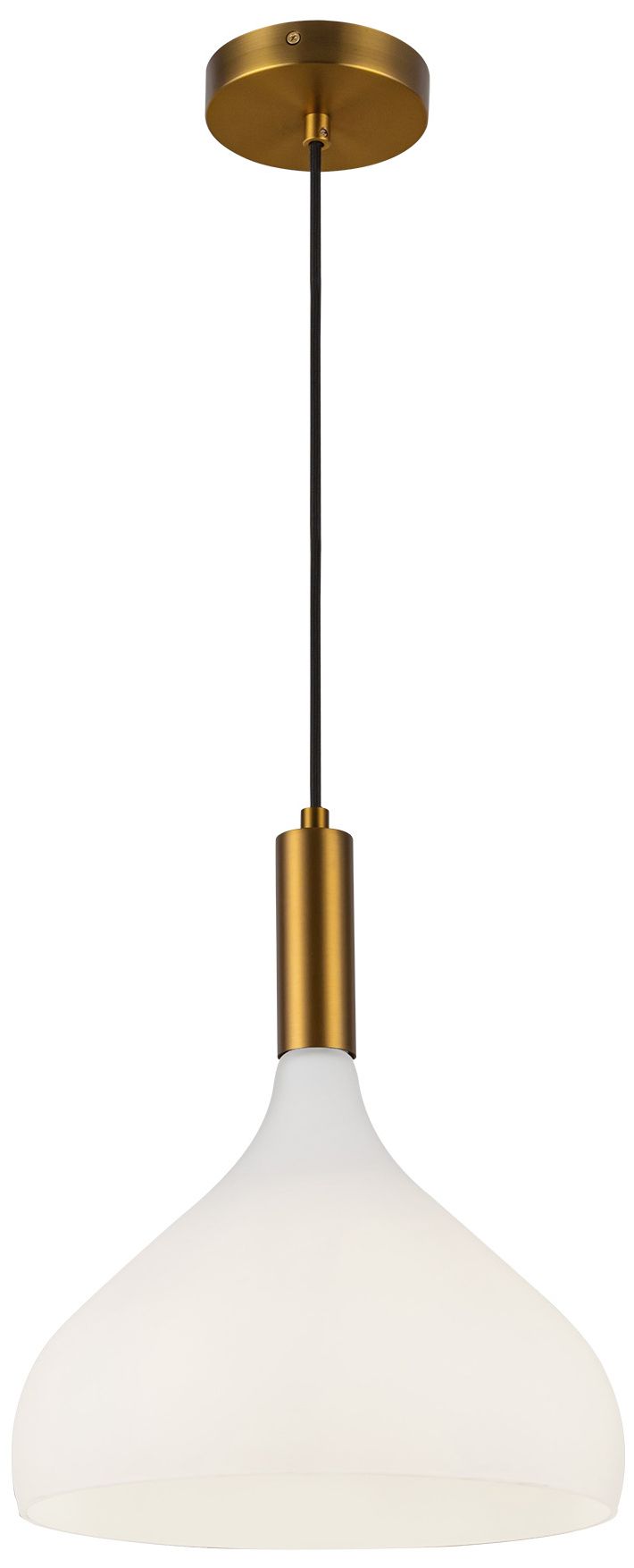 Image 3 Alora Mood Belleview E26 12-in Aged Gold/Opal Glass Pendant more views