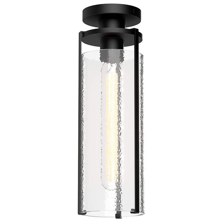 Image 1 Alora Mood Belmont E26 5-in Clear Water Glass/Matte Black Flush Mount