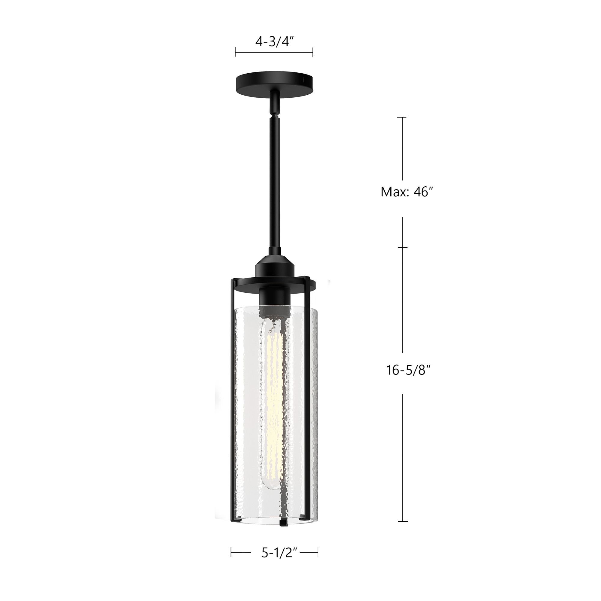 Image 5 Alora Mood Belmont E26 5-in Clear Water Glass/Matte Black Pendant more views