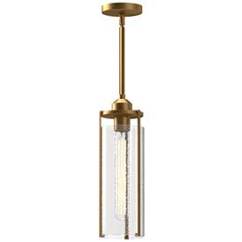 Image1 of Alora Mood Belmont E26 7-in Aged Gold/Clear Water Glass Pendant