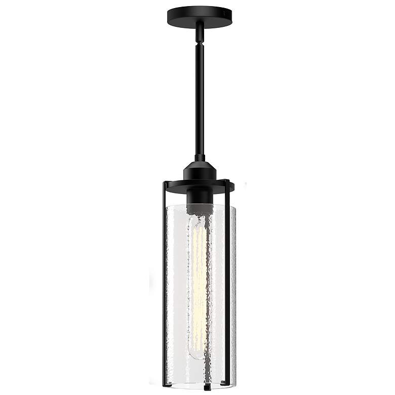 Image 1 Alora Mood Belmont E26 7-in Clear Water Glass/Matte Black Pendant