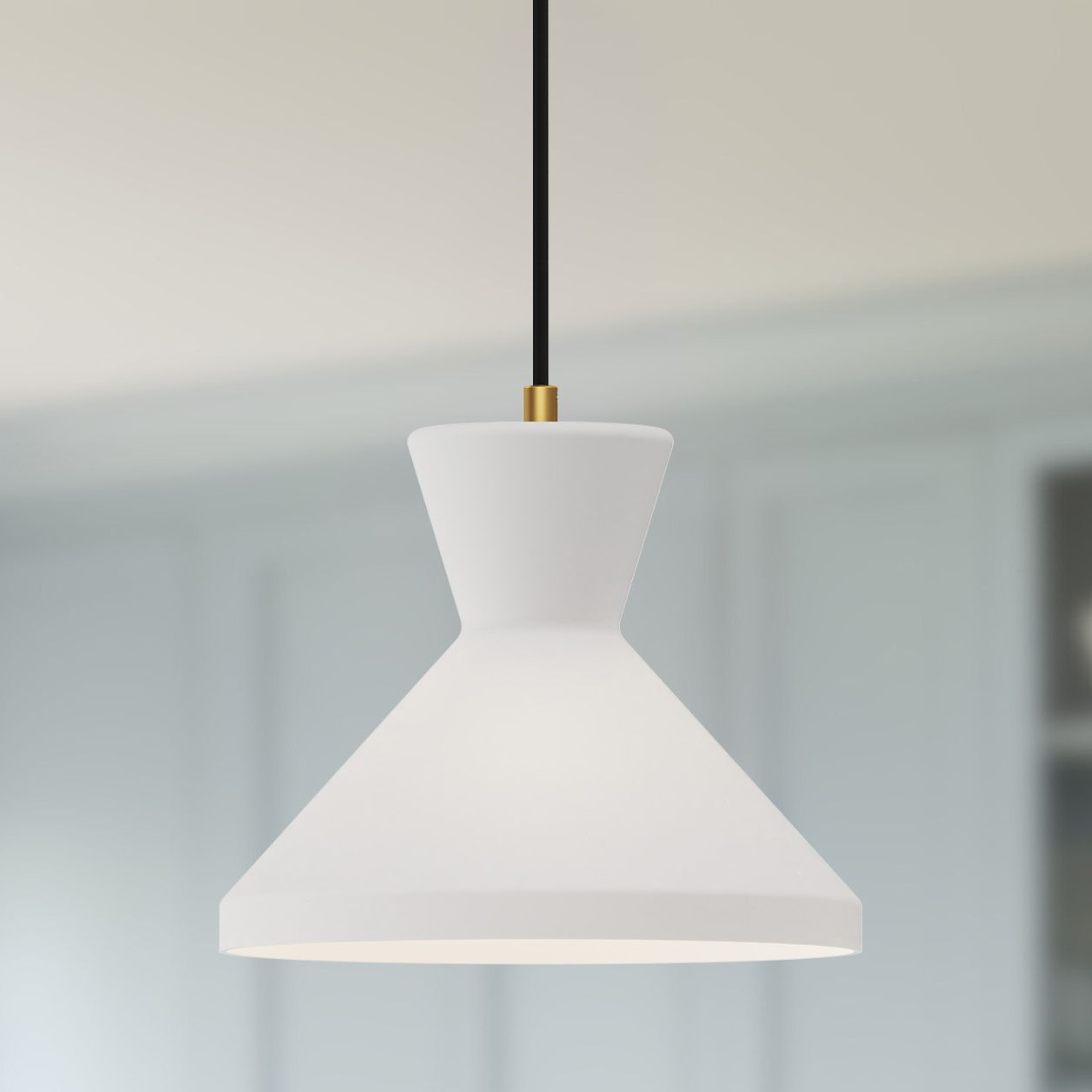 Alora Mood Betty E26 10-in Aged Gold/Opal Glass Pendant