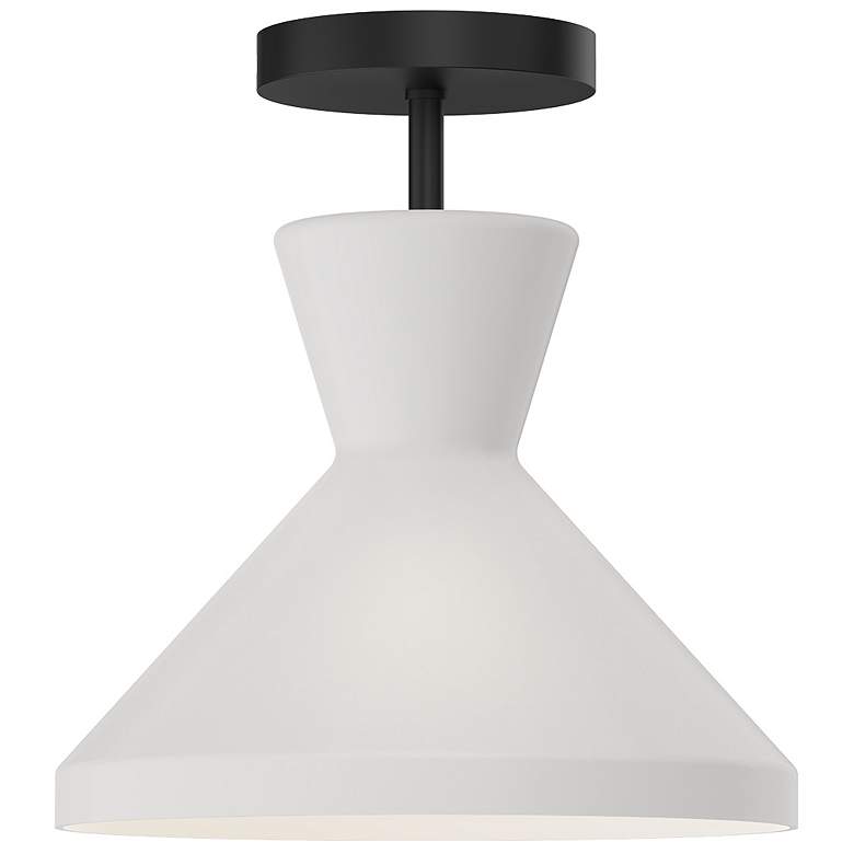 Image 1 Alora Mood Betty E26 10-in Matte Black/Opal Glass Semi-Flush Mount