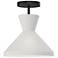 Alora Mood Betty E26 10-in Matte Black/Opal Glass Semi-Flush Mount