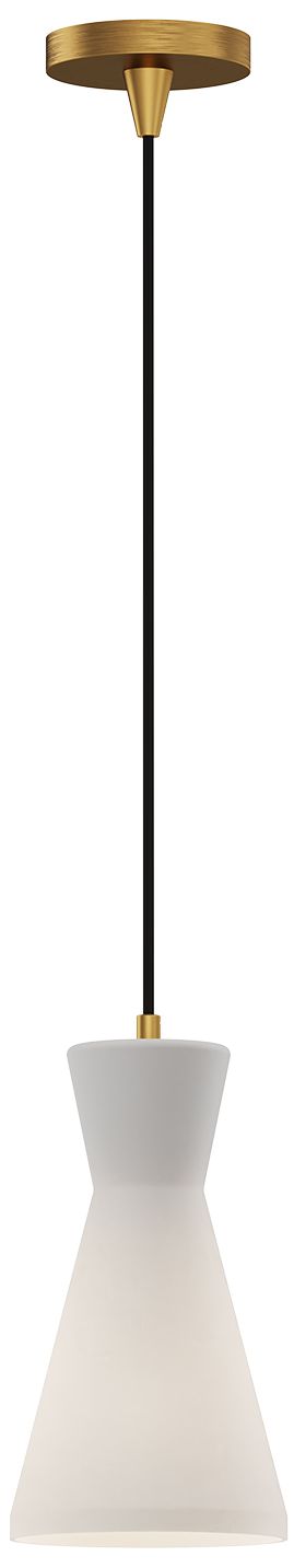 Alora Mood Betty E26 6-in Aged Gold/Opal Glass Pendant