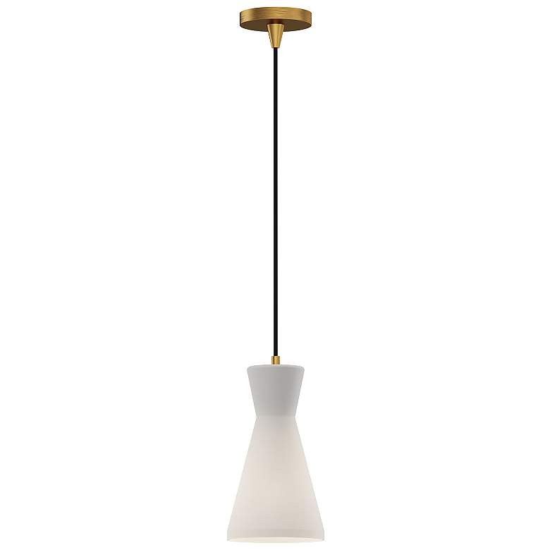 Image 1 Alora Mood Betty E26 6-in Aged Gold/Opal Glass Pendant