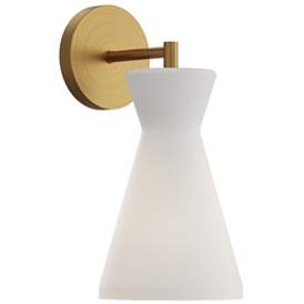 Image1 of Alora Mood Betty E26 6-in Aged Gold/Opal Glass Wall Vanity