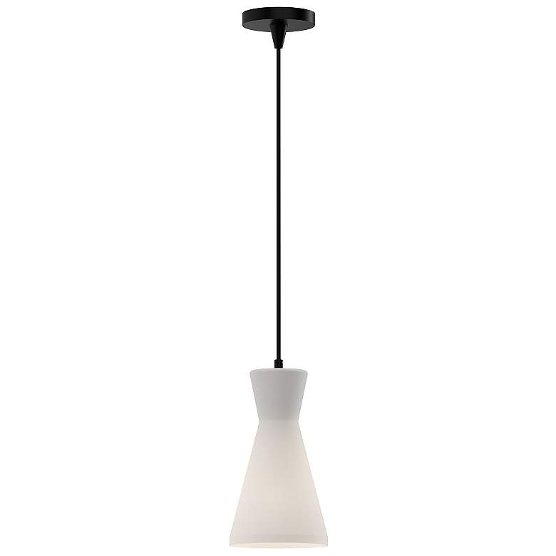 Image 1 Alora Mood Betty E26 6-in Matte Black/Opal Glass Pendant