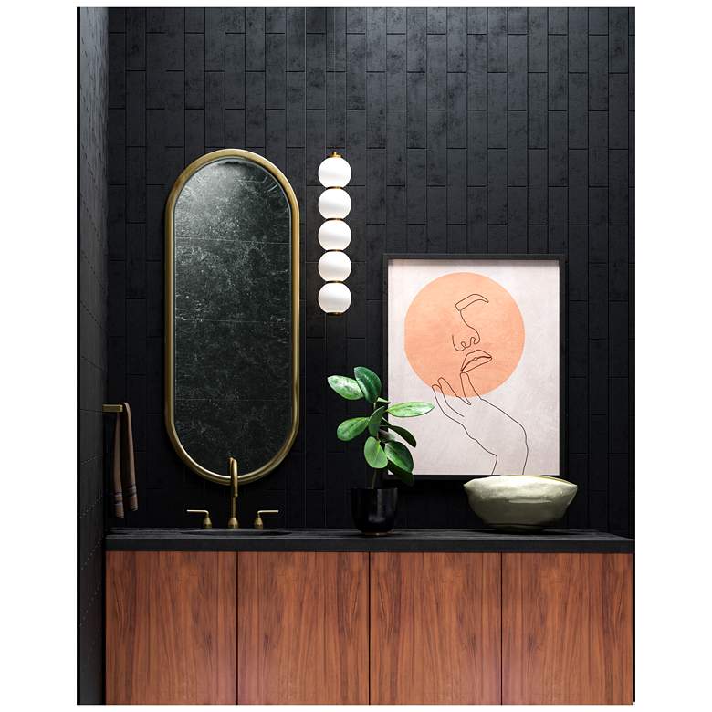 Image 3 Alora Mood Bijou LED 5-in Aged Gold/Opal Matte Glass Pendant more views