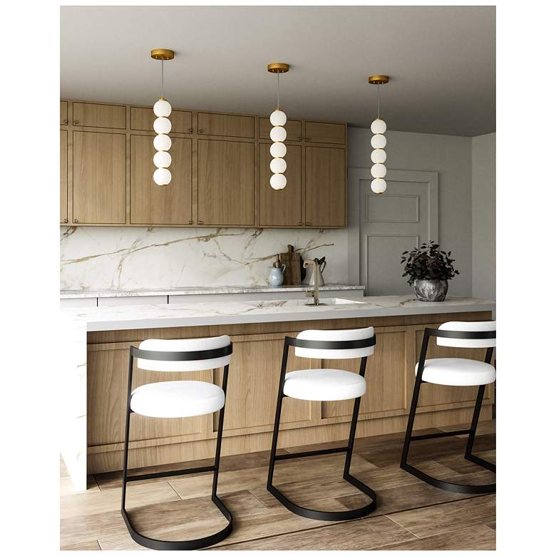 Image 4 Alora Mood Bijou LED 5-in Aged Gold/Opal Matte Glass Pendant more views