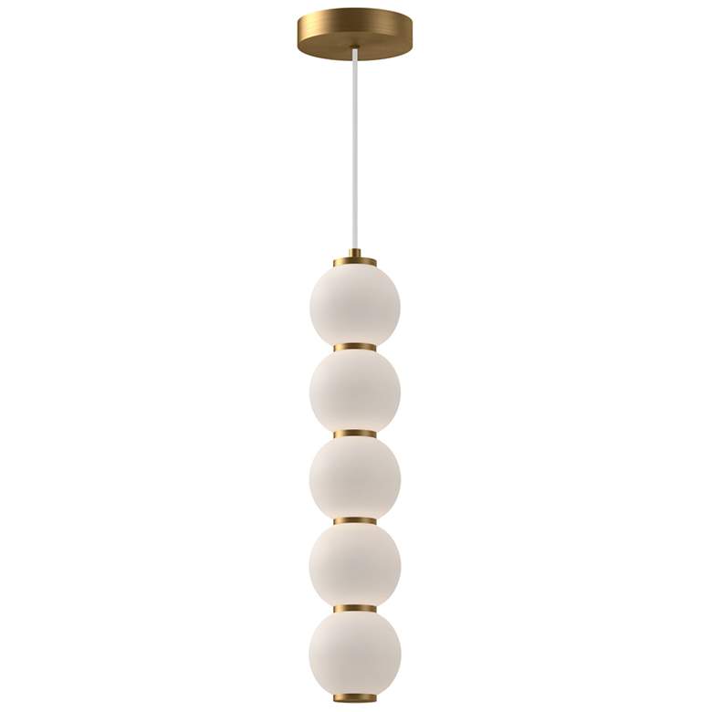 Image 1 Alora Mood Bijou LED 5-in Aged Gold/Opal Matte Glass Pendant
