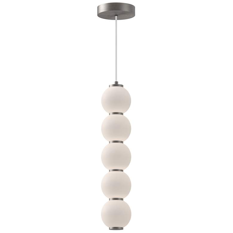 Image 2 Alora Mood Bijou LED 5-in Brushed Nickel/Opal Matte Glass Pendant