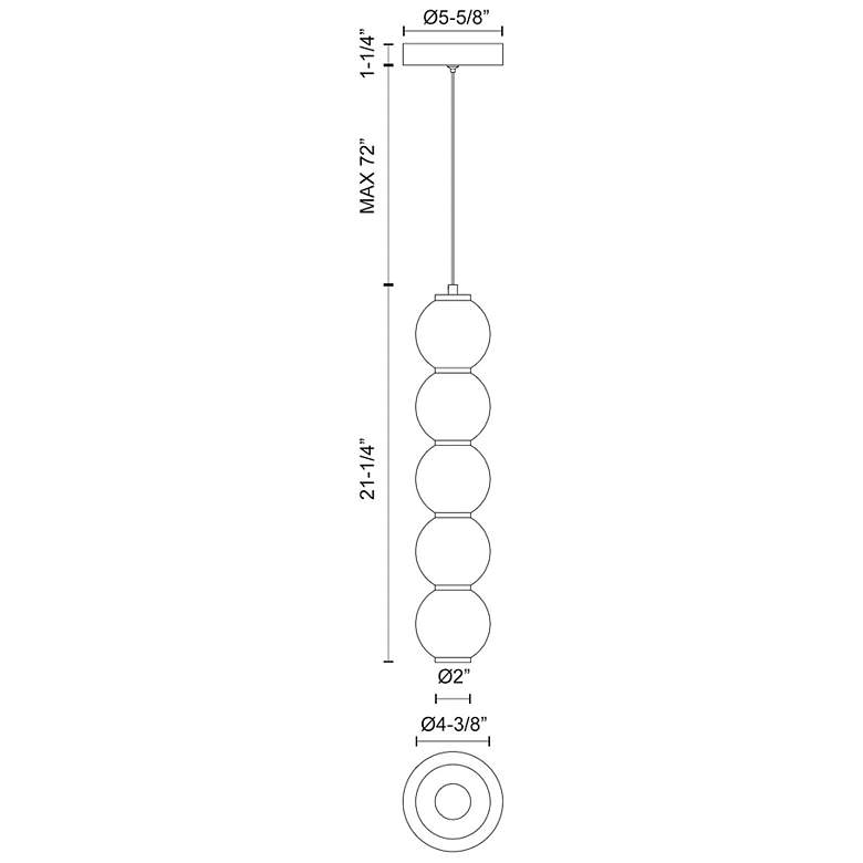Image 4 Alora Mood Bijou LED 5-in Brushed Nickel/Opal Matte Glass Pendant more views