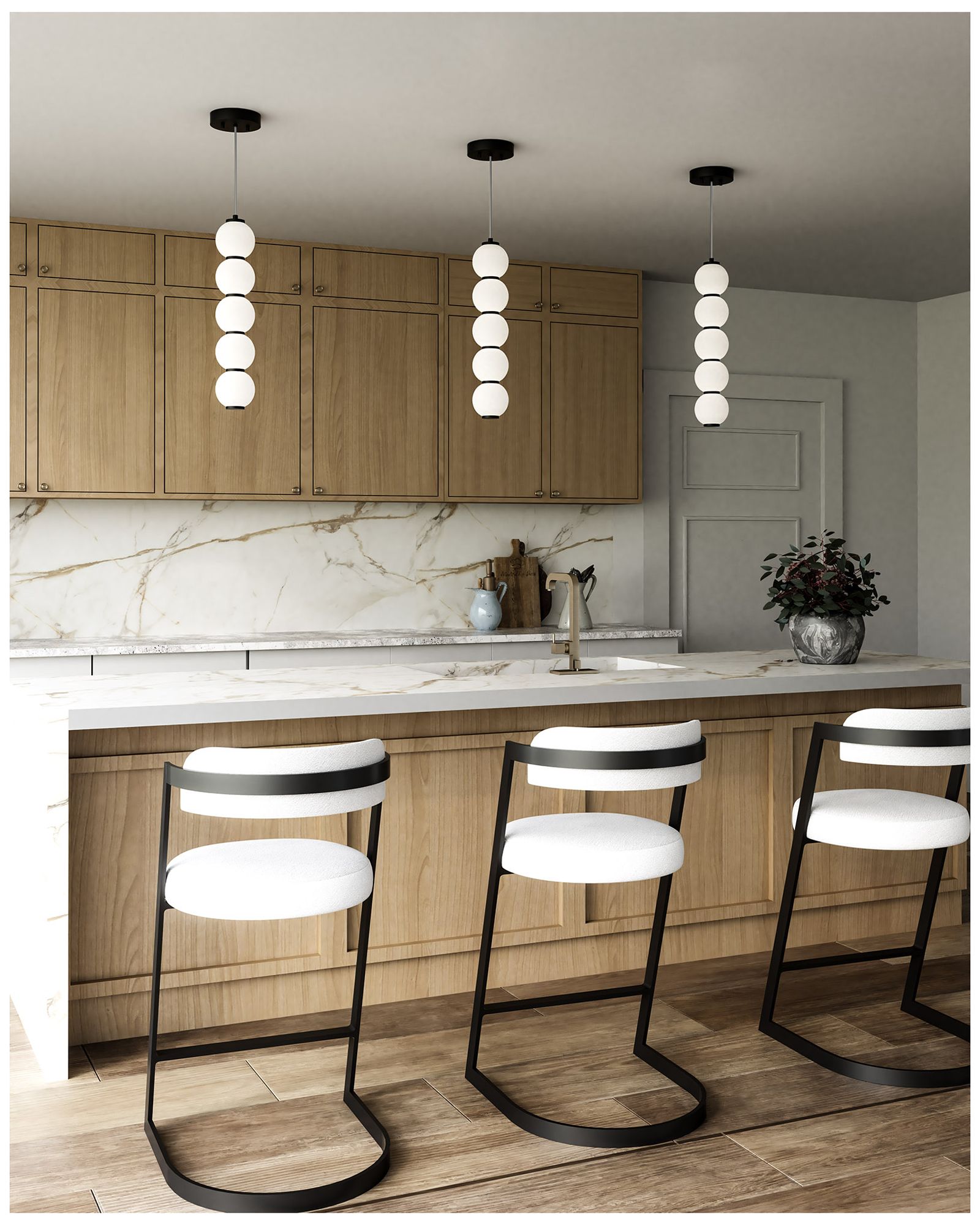 Image 3 Alora Mood Bijou LED 5-in Matte Black/Opal Matte Glass Pendant more views