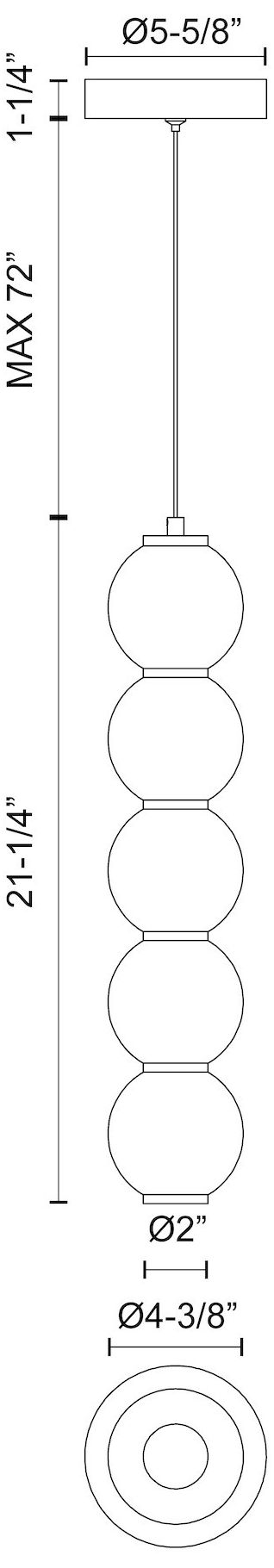 Image 4 Alora Mood Bijou LED 5-in Matte Black/Opal Matte Glass Pendant more views