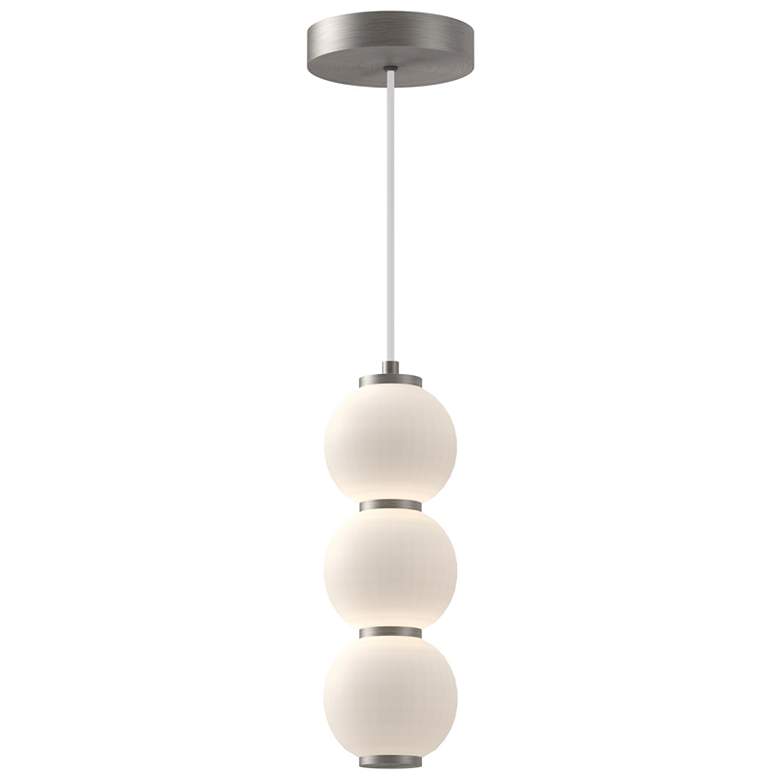 Image 1 Alora Mood Bijou LED 7-in Brushed Nickel/Opal Matte Glass Pendant