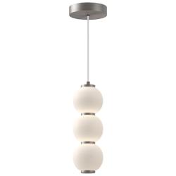 Alora Mood Bijou LED 7-in Brushed Nickel/Opal Matte Glass Pendant