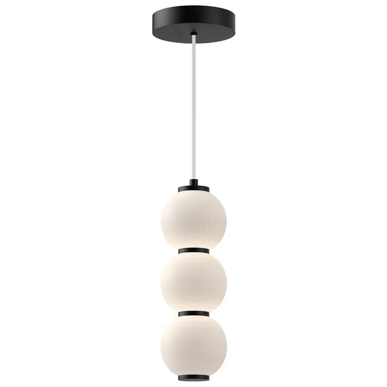 Image 1 Alora Mood Bijou LED 7-in Matte Black/Opal Matte Glass Pendant