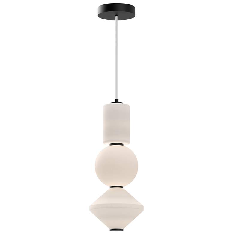Image 1 Alora Mood Bijou LED 8-in Matte Black/Opal Matte Glass Pendant