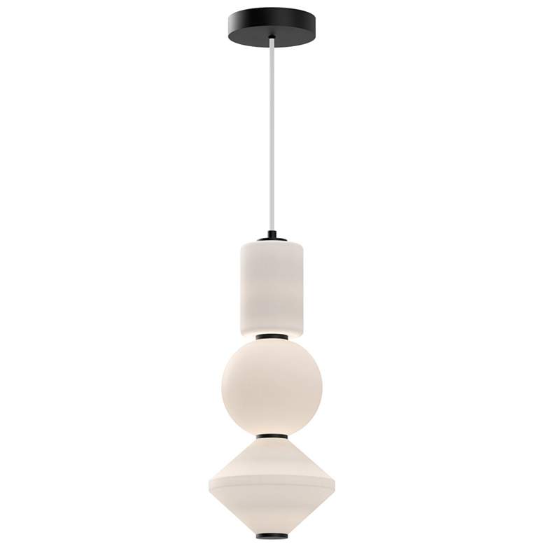 Image 1 Alora Mood Bijou LED 8-in Matte Black/Opal Matte Glass Pendant
