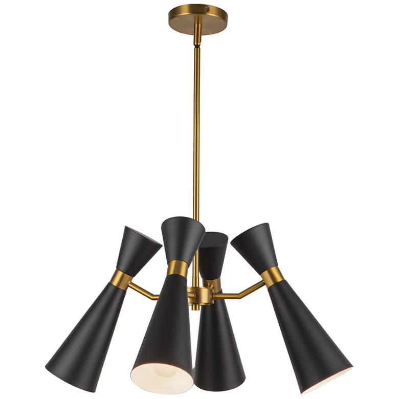 Image 1 Alora Mood Blake E26 24-in Matte Black/Aged Gold Socket Chandelier